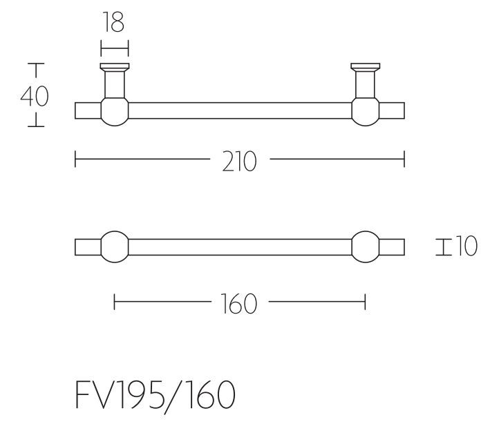 Meubelgreep Ferrovia FV195-160 gepolijst rvs 160 mm - Afbeelding 2