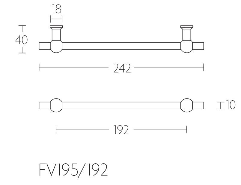 Meubelgreep Ferrovia FV195-192 gepolijst rvs 192 mm - Afbeelding 2