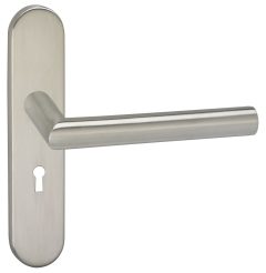 Deurklink Harrow op schild ovaal SL56 Verdekt rvs