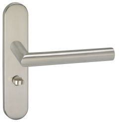 Deurklink Harrow op schild ovaal WC63 Verdekt rvs