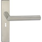 Deurklink Harrow op schild Vierkant SL56 Verdekt rvs