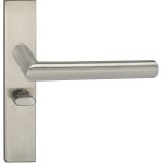 Deurklink Harrow op schild Vierkant WC63 Verdekt rvs