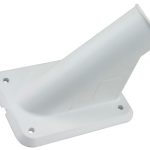 Vlaggenstokhouder met achterplaat Nylon Wit