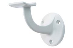 Leuninghouder Rond opschroevend Hol Aluminium Wit