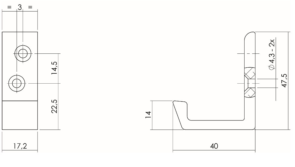 Intersteel Jashaak zwaar aluminium diagonale Schroefgaten - Afbeelding 2