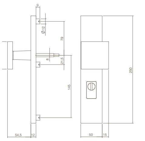 Intersteel Veiligheidsschilden PC92 met kerntrek beveiliging greep/kruk SKG3 rvs Rechthoekig - Afbeelding 2