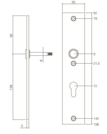 Intersteel Veiligheidsschilden PC92 met kerntrek beveiliging greep/kruk SKG3 rvs Rechthoekig - Afbeelding 3