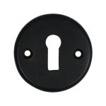 Sleutelplaat ijzer zwart rond tbv deurkruk