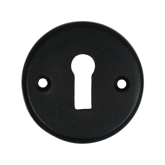 Sleutelplaat ijzer zwart rond tbv deurkruk