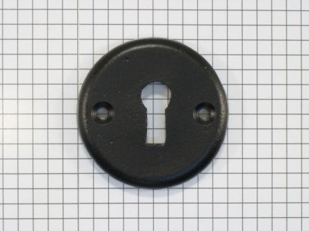 Sleutelplaat ijzer zwart rond tbv deurkruk - Afbeelding 2