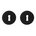 2 Sleutelplaatjes Rond Aluminium zwart