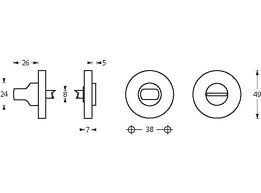 Intersteel wc-sluiting 8mm rond verdekt kunststof messing gelakt - Afbeelding 2