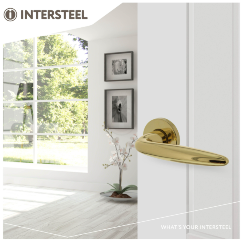 Intersteel deurklink Sigaar op rozet messing gelakt - Afbeelding 3