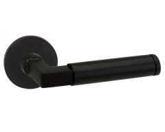 Deurklink Aston op rozet Aluminium zwart