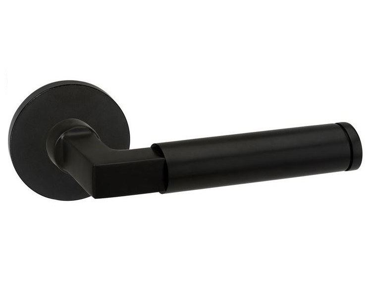 Deurklink Aston op rozet Aluminium zwart