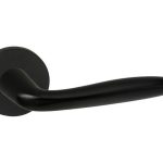 Deurklink Lake op rozet Aluminium zwart