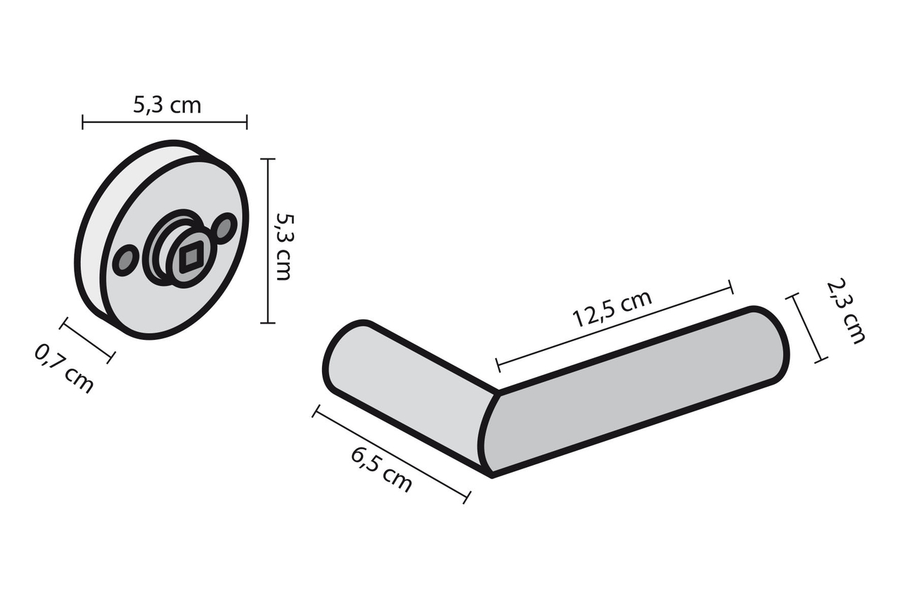 Deurklink Lake op rozet Aluminium zwart - Afbeelding 2