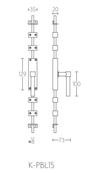 Kruk-Espagnolet PIET BOON K-PBL15 Rechts mat rvs - Afbeelding 2
