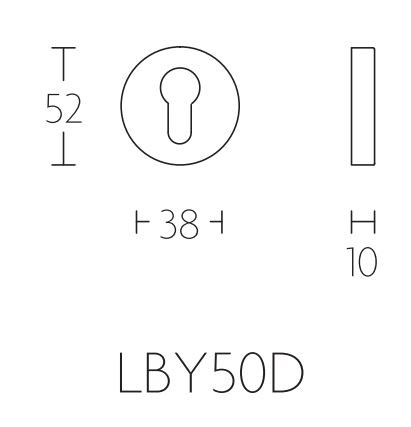 Cilinderplaatje BASIC LBY50D 10 mm mat rvs - Afbeelding 2