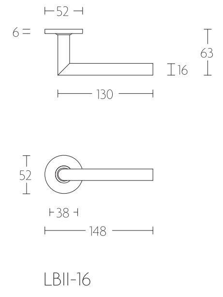 Deurklink BASIC LBII-16 op ronde rozet mat rvs - Afbeelding 2
