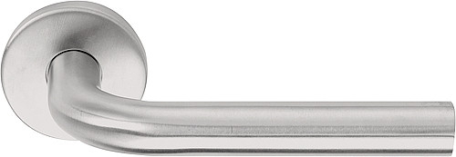Deurklink BASIC LBIII-19 op ronde rozet PVD mat rvs