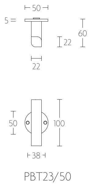 Deurklink PIET BOON PBT23/50 mat rvs - Afbeelding 2