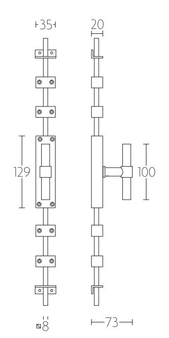 Kruk-Espagnolet PIET BOON K-PBT15 Rechts mat rvs - Afbeelding 2