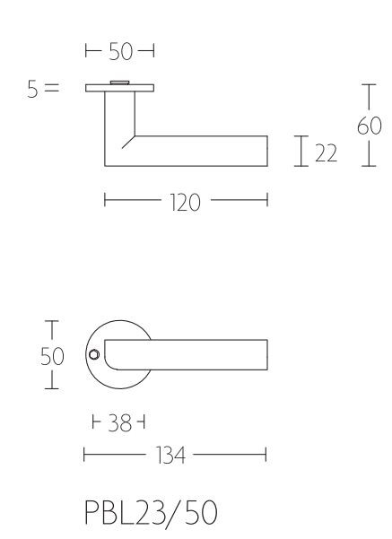 Deurklink PIET BOON PBTL23/50 mat rvs - Afbeelding 2