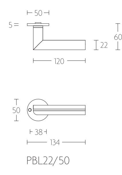 Deurklink PIET BOON PBTL22/50 mat rvs/Eikenhout - Afbeelding 2