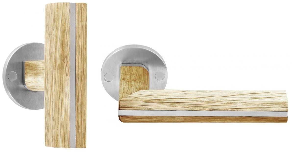 Deurklink PIET BOON PBLT22/50 mat rvs/Eikenhout