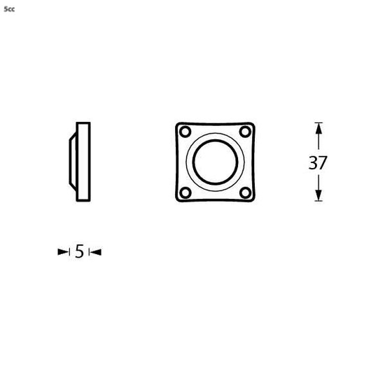 Intersteel rozetten 38x38x5mm messing gelakt - Afbeelding 2