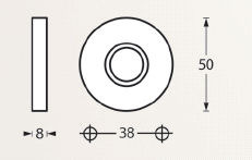 Intersteel rozetten verdekt ø49x7mm messing ongelakt - Afbeelding 2