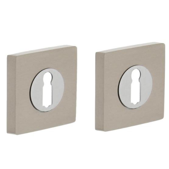 Intersteel sleutelrozetten verdekt 55x55x10mm met nokken chroom/nikkel mat