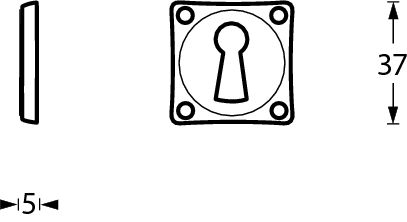 Intersteel sleutelrozetten 38x38x5mm messing getrommeld - Afbeelding 2