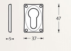 Intersteel cilinderrozetten 47x37x5mm messing getrommeld - Afbeelding 2