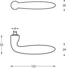 Intersteel Enkele Deurklink sigaar chroom - Afbeelding 2