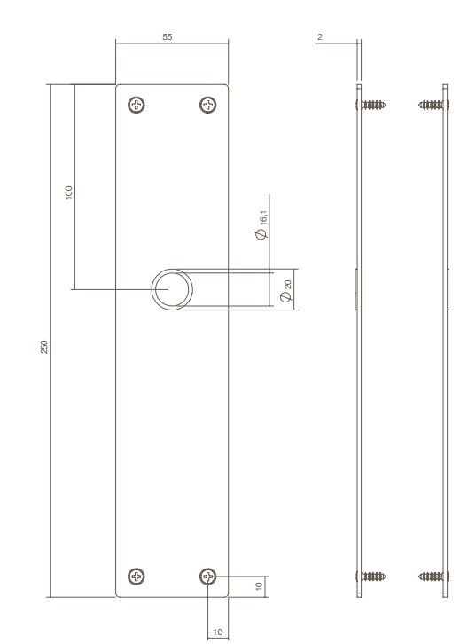 Intersteel Renovatie Schild Rechthoekig WC63/8 mm rvs - Afbeelding 4