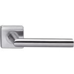 Intersteel enkele Deurklink rechte Jura op rozet vierkant rvs