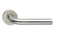 Intersteel enkele deurklink rechts Recht op rond rozet rvs