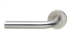 Intersteel enkele deurklink links Recht op rond rozet rvs