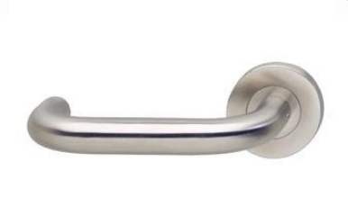 Intersteel enkele deurklink links Rond op rond rozet rvs