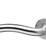 Intersteel enkele deurklink links Lisa op rond rozet rvs