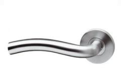 Intersteel enkele deurklink links Lisa op rond rozet rvs