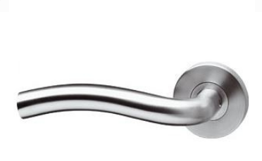 Intersteel enkele deurklink links Lisa op rond rozet rvs