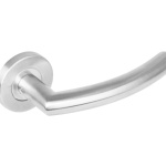 Intersteel deurklink half rond 90° op rond rozet rvs