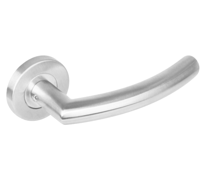 Intersteel deurklink half rond 90° op rond rozet rvs