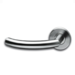 Intersteel enkele deurklink links Half Rond 90° op rozet rvs