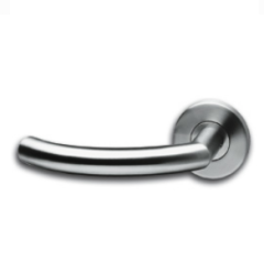 Intersteel enkele deurklink links Half Rond 90° op rozet rvs