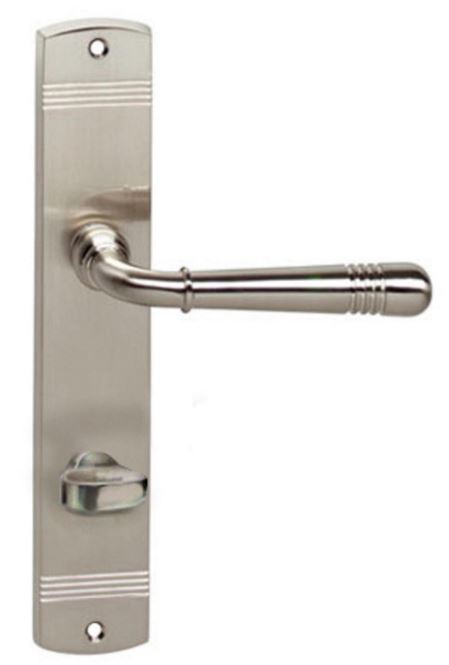 Intersteel deurklink Helena op schild met wc-sluiting 8/63 nikkel mat