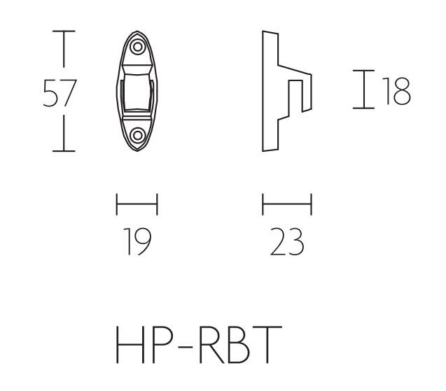 Sluithaak HP-RBT messing Ongelakt - Afbeelding 2